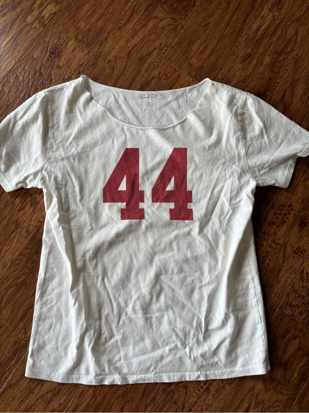 Brandy Melville White Tee with Maroon Script Logo